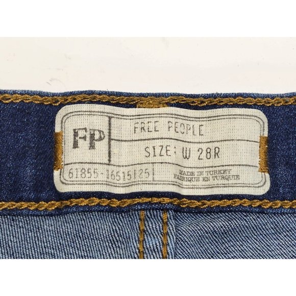 Free People Women Skinny Jeans Blue Dark Wash Distressed 61855-16515125 Size 28R - Picture 7 of 7